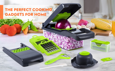 PRIVATECAVE Multifunctional Vegetable & Fruit Chopper Vegetable & Fruit Grater & Slicer(1 chopper set)
