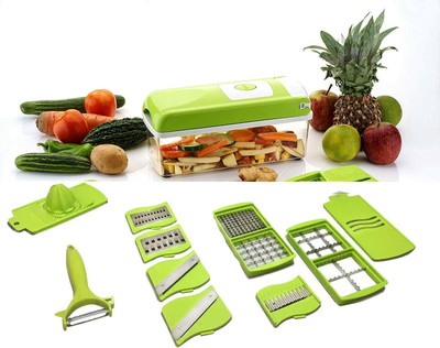 raj enterprises 12 IN 1 NICER DICER CHIPSER D080 Vegetable & Fruit Grater & Slicer(1 CHOPPER SET)