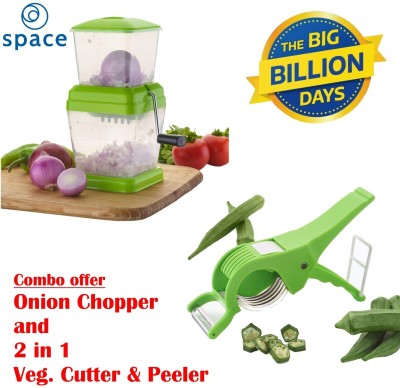 SPACE Vegetable & Fruit Grater & Slicer(Onion Chopper, Veg Cutter & Peeler)