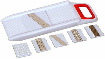 DNkitch Potato Onion Slicer and Grater Potato Slicer for Chips Veg Slicer Cutter 6 in 1 Vegetable & Fruit Grater & Slicer(1 slicer 6 blades)