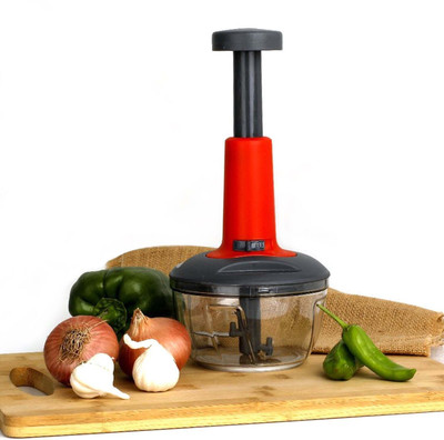 DeoDap Manual Hand Press Chopper for Kitchen with 3 Blades for Effortlessly Chopping Vegetable & Fruit Chopper(1 Pc Vegetable Push Chopper)