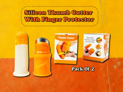 dx mart TC02 Vegetable & Fruit Slicer(2 Finger Cutter with Finger Protective Holder)