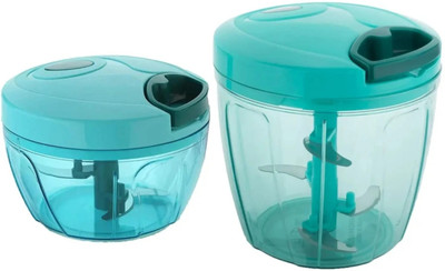 Rudra Manual Handy Chopper Combo – 450 ML & 1000 ML Dual Size Vegetable & Fruit Cutter Vegetable & Fruit Chopper(2 PCS CHOPPER)