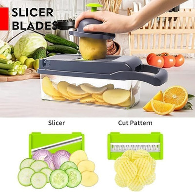 SHARNGA 14 in 1 Chopper Nicer Slicer Dicer - Vegetable and Fruit Chopper Vegetable & Fruit Chopper(One Chopper)