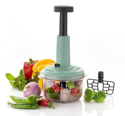Etrend 2-in-1 push chopper 800ml Stainless Steel Blade Fruit Vegetable Chopper(1 Chopper)