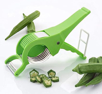 FIVANIO by FIVANIO Plastic 2 in 1 Veg & Fruit Cutter & Peeler with Sharp Stainless Steel Blade, Vegetable & Fruit Chopper(1 Veg. & fruit Cutter)