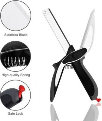 SOLTEX by no Clever Cutter 2 in 1 Kitchen Knife/Food Chopper Vegetable & Fruit Grater & Slicer Vegetable Slicer(1pc clever cutter)