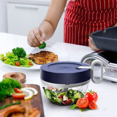 kaku 2 in 1 Manual Fruit & Vegetable Chopper with 6 Stainless Steel Blades, Cutter Vegetable & Fruit Chopper(1 CHOPPER)