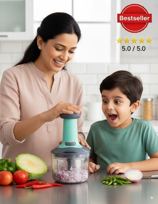 ChopSmart by NA Hand Push Chopper with 6 Blades for Effortless Chopping Vegetables & Fruits Vegetable & Fruit Chopper(1 Hand Push Chopper)