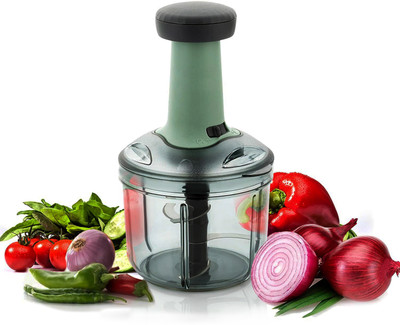 Eleven Rings Push Chopper With SS Blade Manual Vegetable Chopper Cutter to Cut Onion, Tomato Vegetable Chopper(1 Pcs Push Chopper 650 ml)