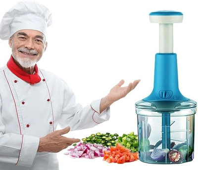 Gunatit Ventures by NO Gunatit Ventures 1100ML Heavy Duty Push Food Chopper for Vegetables & Fruits Vegetable & Fruit Chopper(1 chopper)