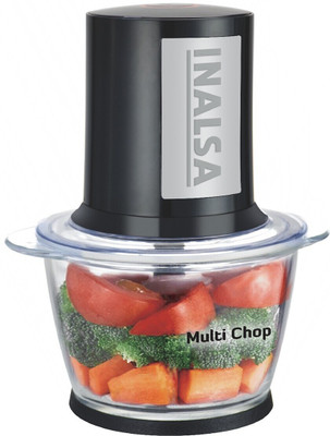 Inalsa Multi Chop Electric Vegetable & Fruit Chopper(Main Unit|Processing Bowl|Detachable Double Layer SS Blade|Warranty Card.)