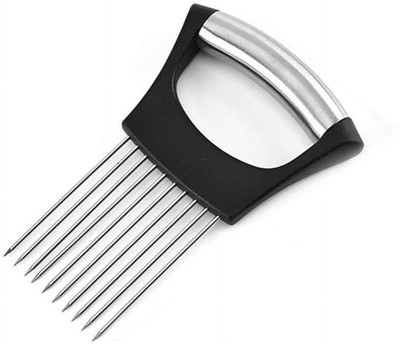 CRR RETAIL Stainless Steel Onion Holder for Slicing,Onion Cutter for Slicing Vegetable Slicer(1* Onion Cutter)
