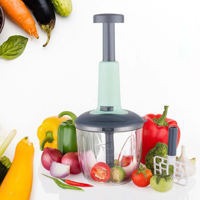 Kumarr Enterprises 2 in 1 Hand Push Vegetable Chopper 1.1L | Vegetable Cutter with Easy Push Button Vegetable & Fruit Chopper(vegetable chopper)