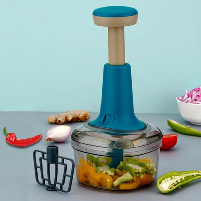 CICASTO CHOPPER- 95 Vegetable & Fruit Chopper(1 × 700 ml chopping bowl, 1 × Push-type chopping lid with handle)