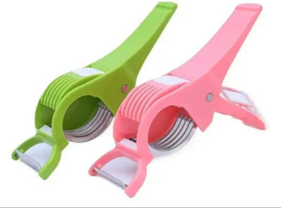 SBE Slicer and Peeler with Smart Locking System Vegetable & Fruit Grater & Slicer(2 In 1 Veg Sharp Stainless Steel 5 Blade Cutter with Peeler)