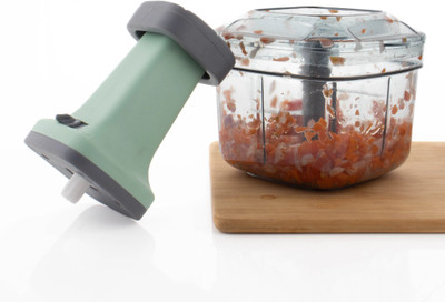 FIT 4 CHEF Hand Press Push Chopper with 4 Blades for Chopping Vegetables & Fruits (1000 ml) Vegetable & Fruit Chopper(1 - Push Chopper)