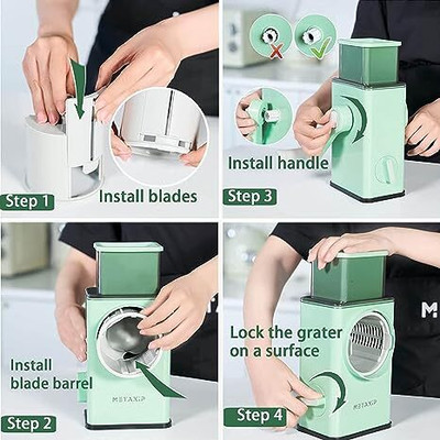 VARIYAENTERPRISE28 Mandoline Slicer, Grater, Cutter, Shredder Salad Maker, Suction Base, Vegetable & Fruit Grater & Slicer(01)