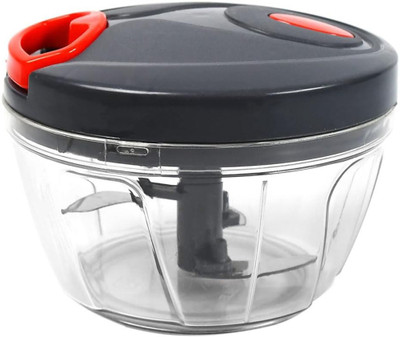 U Shine Ushine Mini Handy Vegetable & Fruit Chopper (Grey, 450 ml) Vegetable & Fruit Chopper(3 blades, 1 container)