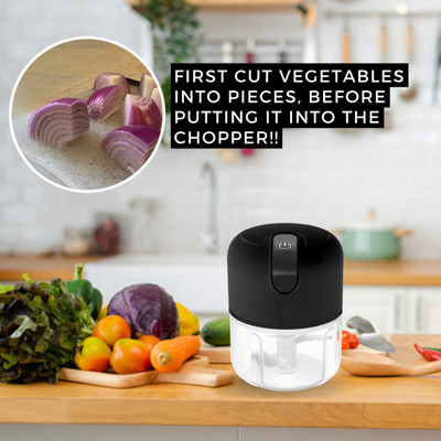 BRION by Kreme Electric Vegetable & Fruit Chopper(Electric Chopper With Blade, USB cable for charging)