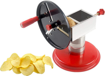CHEF TURTLES Iron & Stainless Steel Potato Chips Maker also for Onion, Beet and Fruit Manual Potato Slicer(1piece Potato Slicer/Waffer Machine.)