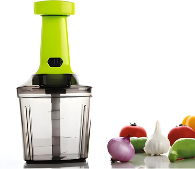 Padma by PADMA Vegetable Chopper with 6 Blades Vegetable & Fruit Chopper(2 in 1 Quick & Easy 6 Stainless Steel Blade Push N Chop Vegetable & Fruit Cutter)