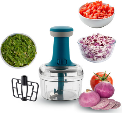 CICASTO CHOPPER- 20 Vegetable & Fruit Chopper(1 × 700 ml chopping bowl, 1 × Push-type chopping lid with handle)