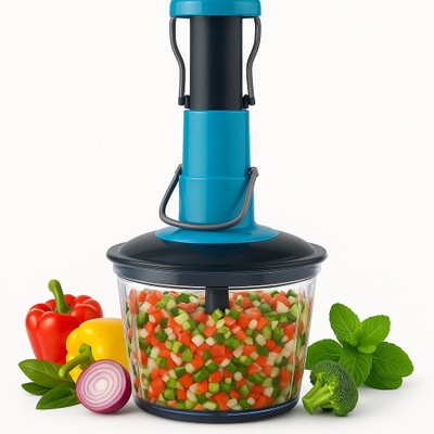 Rahamandecor by Generic Push Chopper 500ML Vegetable & Fruit Chopper(1 Chopper Bowl, 1 Blade Unit, 1 Push Handle)