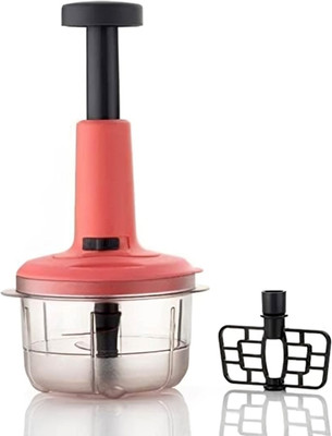 Frenchware Zesto Multipurpose Vegetable Push Chopper with 3 Blades, Polypropylene Material Vegetable & Fruit Chopper(1)