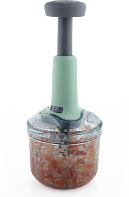 MAGICSPOON Chopper, Onion Cutter, Onion Chopper, Vegetable Chopper (Cyan, 900ml. 4 Blades) Vegetable & Fruit Chopper(1 - Push Chopper)