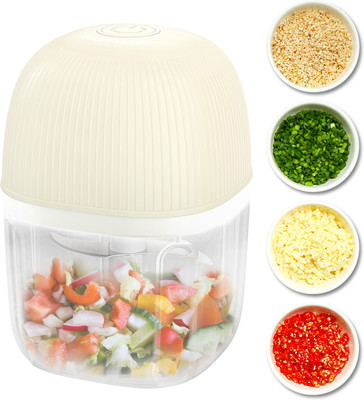 Costar 250ML Mini Chopper for Mincing Ginger & Onion, Stainless Steel Blades, Wireless Electric Vegetable & Fruit Chopper(1 Chopper)