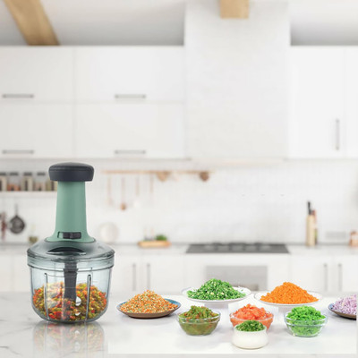 mirabutik Vegetable & Fruit Chopper(Handheld push chopper set 650ml)