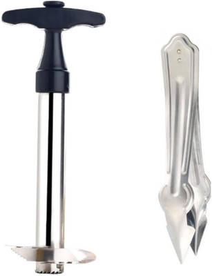 HELIMIX Pineapple slicer Stainless Steel Corer Slicer Peeler Cutter corer clip Pineapple Slicer(Pineapple cutter, Pineapple eye remover)