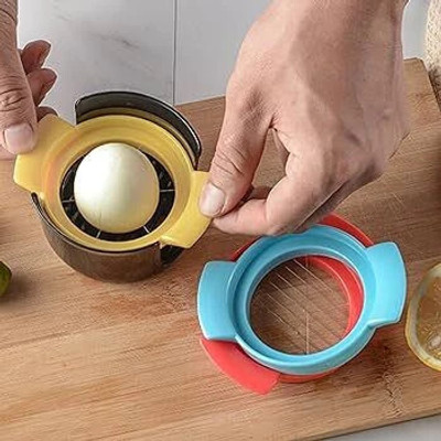 Hlokis Stainless Steel Egg Slicer Cutter Tool with Easy Grip Handle for Kitchen Egg Slicer(1 Egg Cutter)