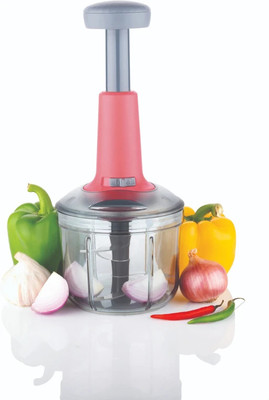 OFFYX Push Chopper Vegetable Chopper Onion Chopper 900 ML with 4 Stainless Steel Blade Vegetable & Fruit Chopper(1 - Push Chopper)
