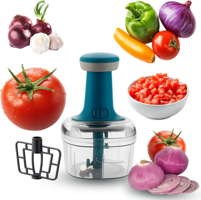 CICASTO CHOPPER- 75 Vegetable & Fruit Chopper(1 × 700 ml chopping bowl, 1 × Push-type chopping lid with handle)