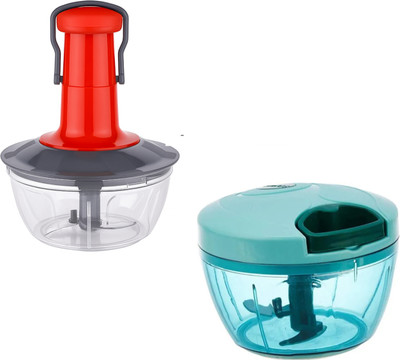 UTKARIA Utkaria kitchen Vegetable & Fruit Chopper(2 Choppers, 1 Hand Push 650ML, 1 Handy Mini Vegetable & Fruit Chopper)