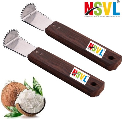 NSVL Steel Coconut Grater / Scraper Manual Wooden Handle Coconut Peeler Scrapper 2 pc Coconut Scraper(2 HAND COCONUT SCRAPER)