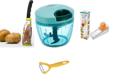Goldtails SMART PEELER+VEGETABLE OR FRUITS CUTTER+ADJUSTABLE SLICER+PEELER 4 IN 1 COMBO Chopper(4)