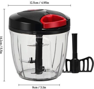 jarvaproducts jarva Chopper with 5 Blades and 1 Plastic Whisker, Multipurpose Manual Chopper, Vegetable Chopper(One chopper with one plate)