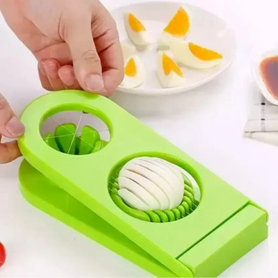 privilege Egg Slicer 2 in 1 Boiled Egg Cutter with Stainless Steel Cutting Wire Egg Slicer(Pack of 01 Piece 2 in 1 Egg Cutter & Slicer)