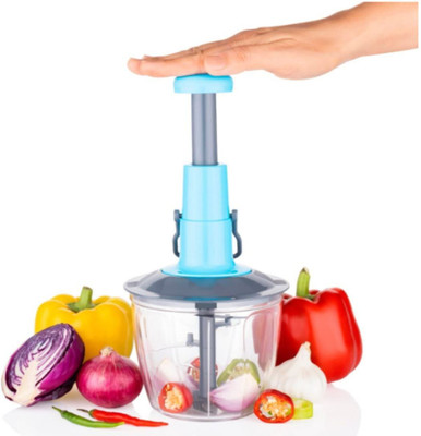 vastvive by N/A Manual Hand Press Push Chopper 650 ML with 3 Blades for Effortless Chopping Vegetable & Fruit Chopper(1_chopper)