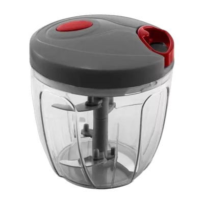 DDecora Heavy Duty 1000ml Unbreakable & Cutter Vegetable & Fruit Chopper(1 Chopper Container, 1 Lid with Pull Mechanism, 1 6-Blade Assembly)