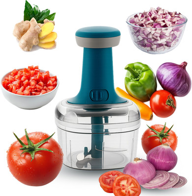 CICASTO CHOPPER- 48 Vegetable & Fruit Chopper(1 × 700 ml chopping bowl, 1 × Push-type chopping lid with handle)