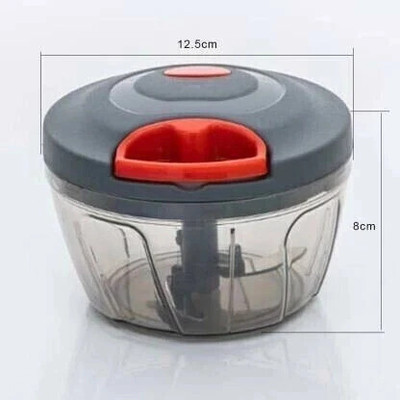 Smarter Buy MBM 3 Stainless Steel Blade System 450 ML Charcoal Grey Color Mini Chopper for Kitchen Dori Chopper Quick Handy Manual Vegetable and Fruit Chopper L Fruit Nut Onion Chopper, Hand Meat Grinder Mixer Food Processor Shredder Salad Maker Vegetable Tools Cutter for Kitchen Vegetable & Fruit C