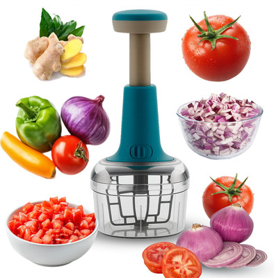 CICASTO CHOPPER- 97 Vegetable & Fruit Chopper(1 × 700 ml chopping bowl, 1 × Push-type chopping lid with handle)