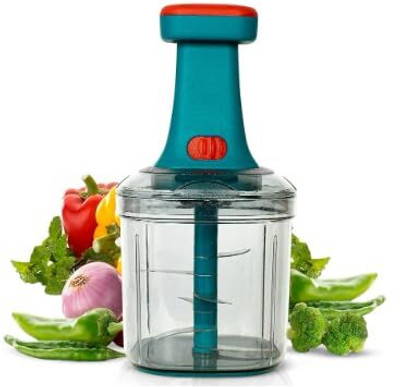 JainTraders Push Chopper 1000ml | Manual Onion & Vegetable Cutter for Kitchen Vegetable & Fruit Chopper(1 push chopper)