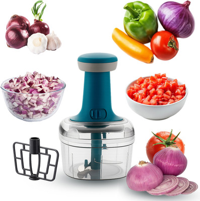 CICASTO CHOPPER- 54 Vegetable & Fruit Chopper(1 × 700 ml chopping bowl, 1 × Push-type chopping lid with handle)