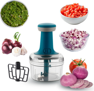 CICASTO CHOPPER- 89 Vegetable & Fruit Chopper(1 × 700 ml chopping bowl, 1 × Push-type chopping lid with handle)