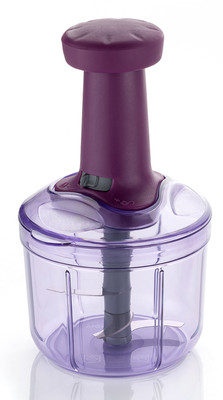MAGICSPOON Hand Press Push Chopper with 4 Blades for Chopping Vegetables & Fruits (900 ml) Vegetable & Fruit Chopper(1 - Push Chopper)